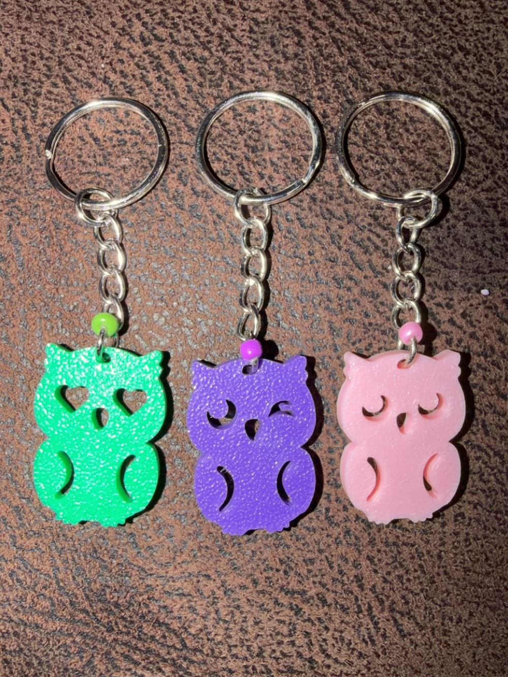 Colorful Owl Keychain Set